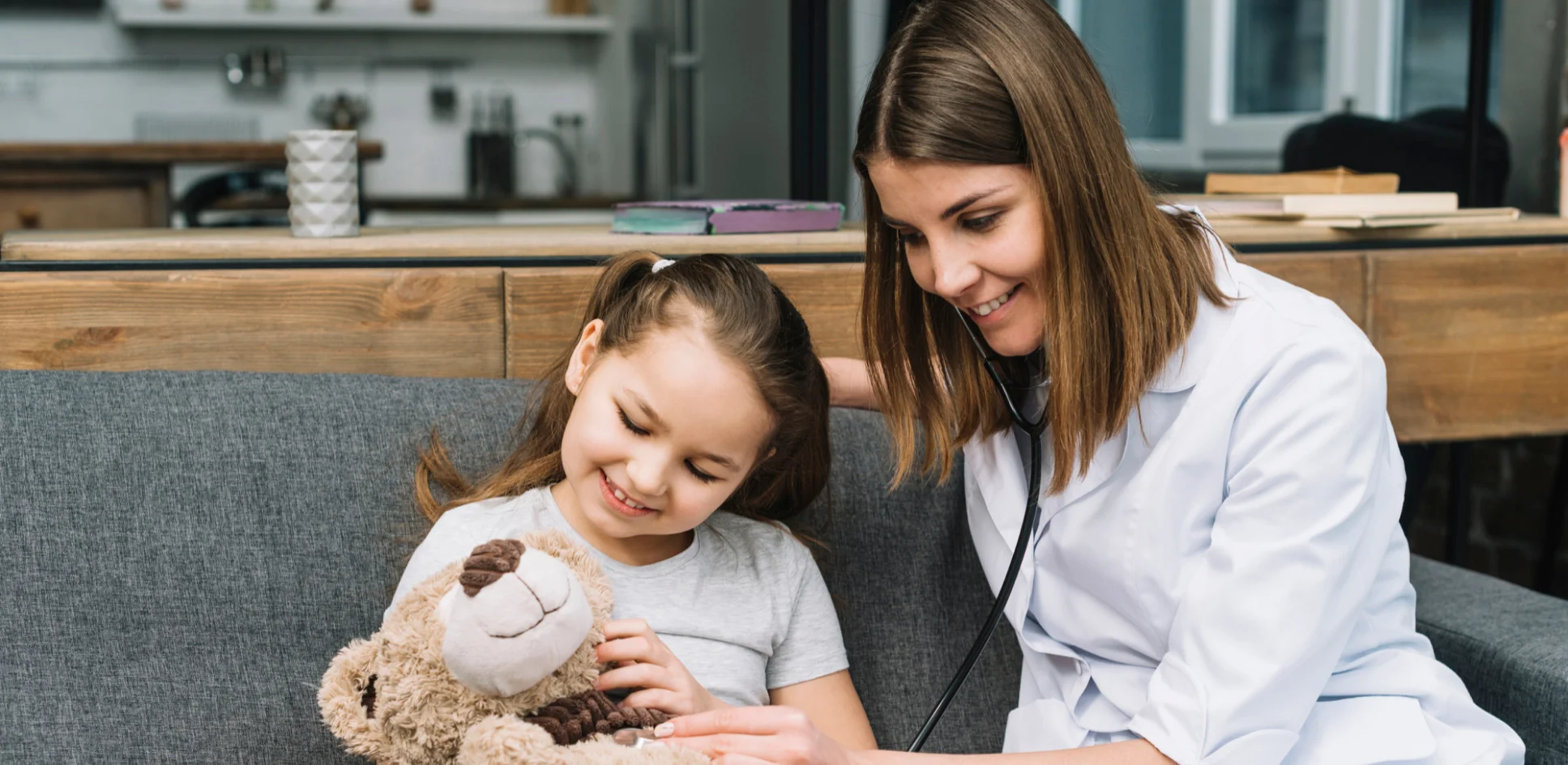 Child receiving supportive healthcare